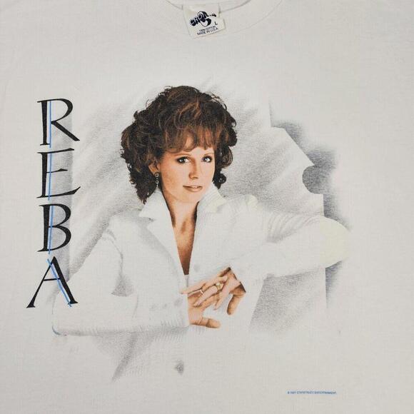 Other - Vintage Reba Mcentire Tour Shirt White Graphic Tee 90s 1997 Large Made In USA